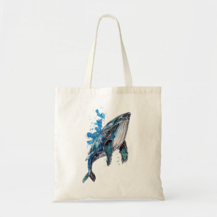 Tote Bag Baleine à bosse bleue