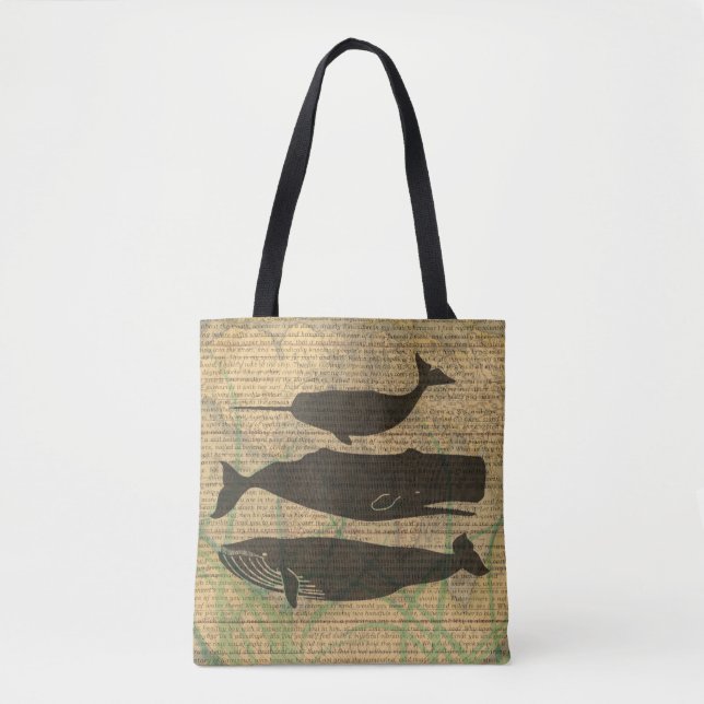Tote Bag Baleine antique Vie marine (Devant)