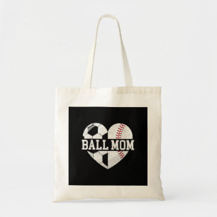 Tote Bag Ball Maman Chemise Coeur Funny Baseball Soccer Mam