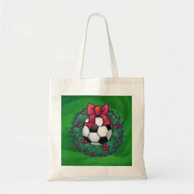 Tote Bag Balle de football Noël (Devant)
