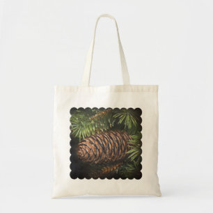 Tote Bag Balle de vacances dessinée Pinecone et aiguilles d