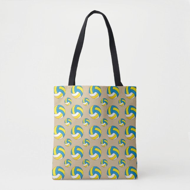 Tote Bag Balle de volley-ball en dessin (Devant)
