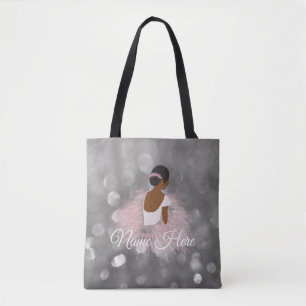 Tote Bag Ballerine nommée personnalisée d'Afro-américain
