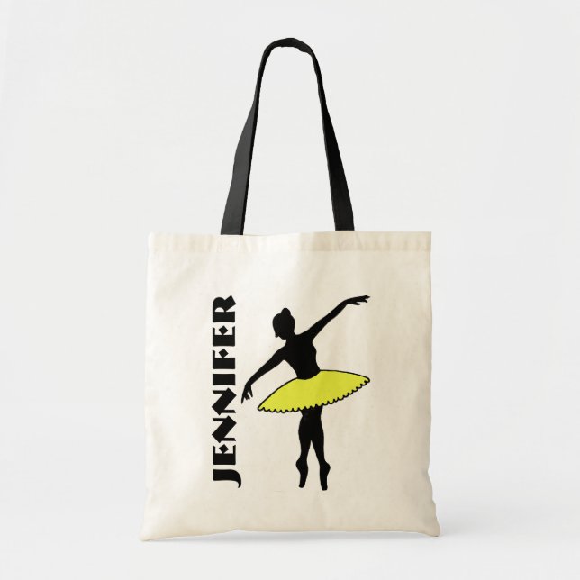 Tote Bag Ballet Danseur Tutu Ballerina Classe de danse Jaun (Devant)