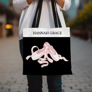 Tote Bag Ballet Pointe Chaussure rose et noir