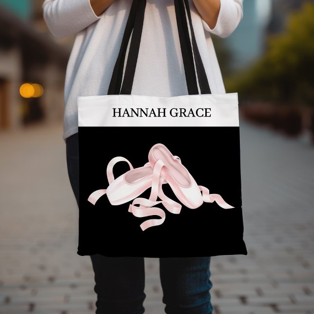 Tote Bag Ballet Pointe Chaussure rose et noir (Créateur téléchargé)