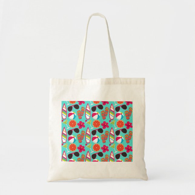 Tote Bag Ballon de plage Teal de lunettes de soleil de (Devant)