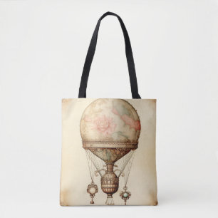 Tote Bag Ballon vintage vapeur à air chaud Floral