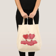 Ballons cardiaques dans les nuages - Romantique Sa