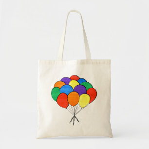 Tote Bag Ballons de couleur arc-en-ciel dessinés à la main