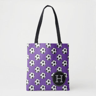 Tote Bag Ballons de football noirs et blancs sur le