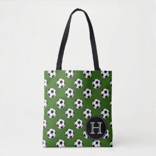 Tote Bag Ballons de football noirs et blancs sur le