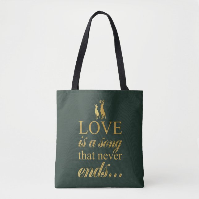 Tote Bag Bambi & Père "L'Amour Est Une Chanson Qui Ne S'Arr (Devant)