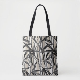 Tote Bag Bamboo Jungle Hawaiian Stripe - Black Beach Bag