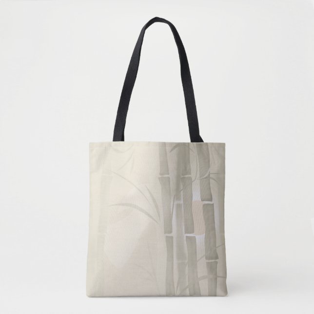 Tote Bag Bambou, arrière - plan beige (Devant)