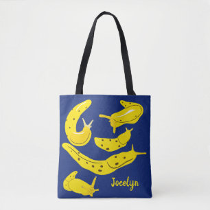 Tote Bag Banana Slugs Jaune et Royal Blue Personnalisé