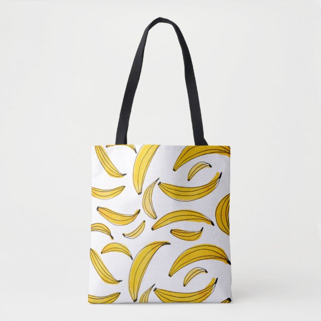 Tote Bag Bananes d'aquarelle - jaune (Devant)