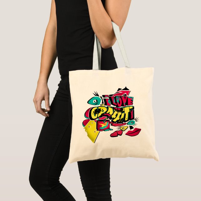 Tote Bag bande dessinée Abstraite style graffiti grunge urb (Devant (produit))