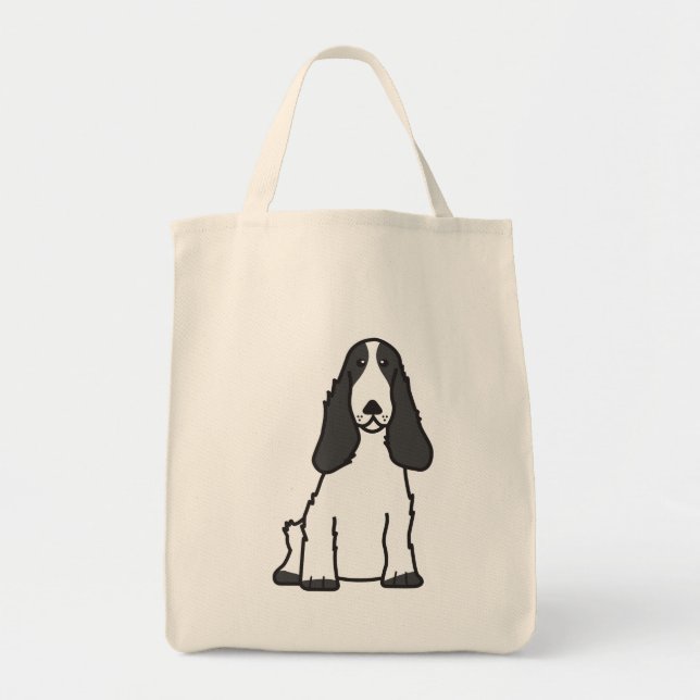 Tote Bag Bande dessinée anglaise de chien de cocker (Devant)