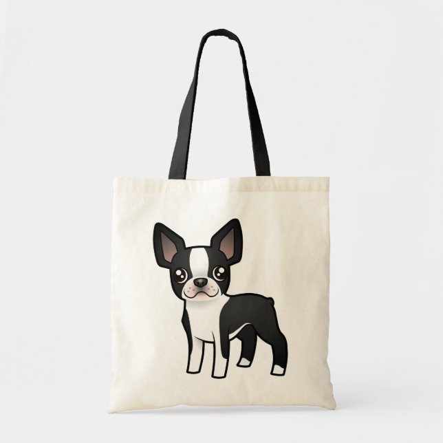 Tote Bag Bande dessinée Boston Terrier (Devant)