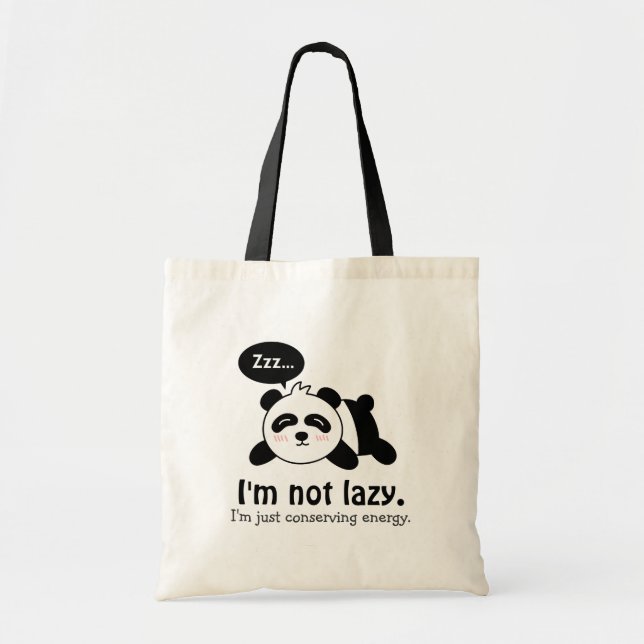 Tote Bag Bande dessinée drôle de panda mignon de sommeil (Devant)