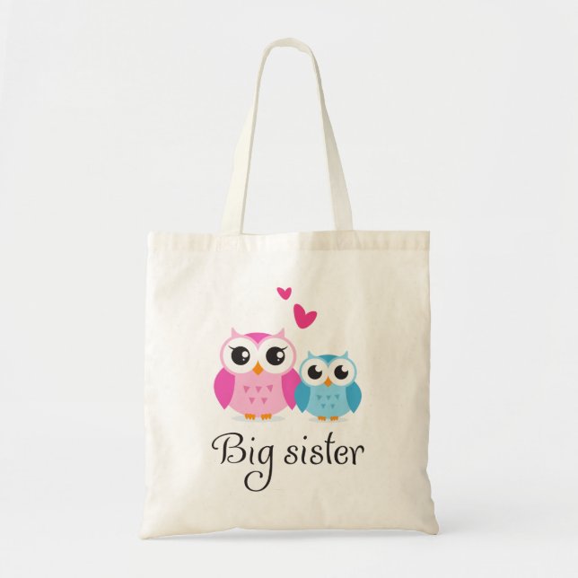 Tote Bag Bande dessinée mignonne de petit frère de grande (Devant)
