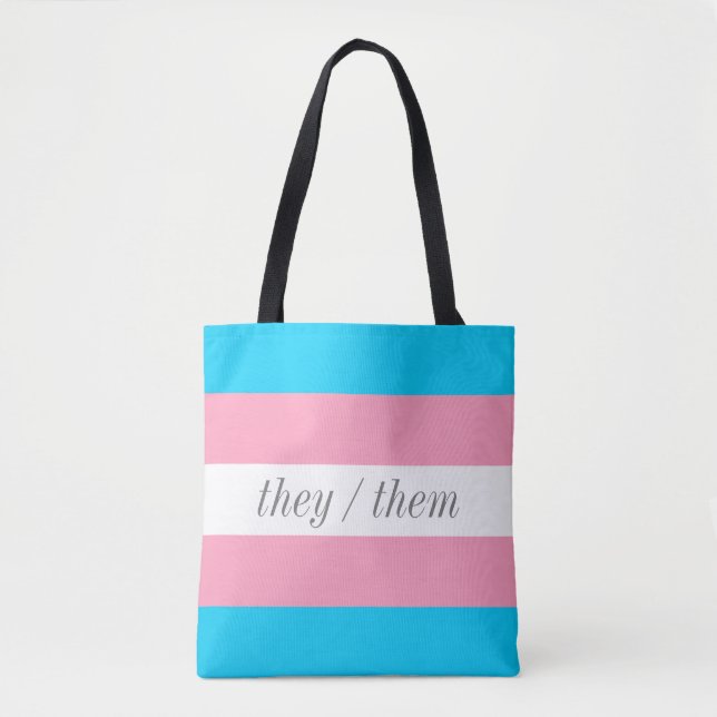 Tote Bag Bande Drapeau De Fierté Transgenre - Prononononono (Devant)