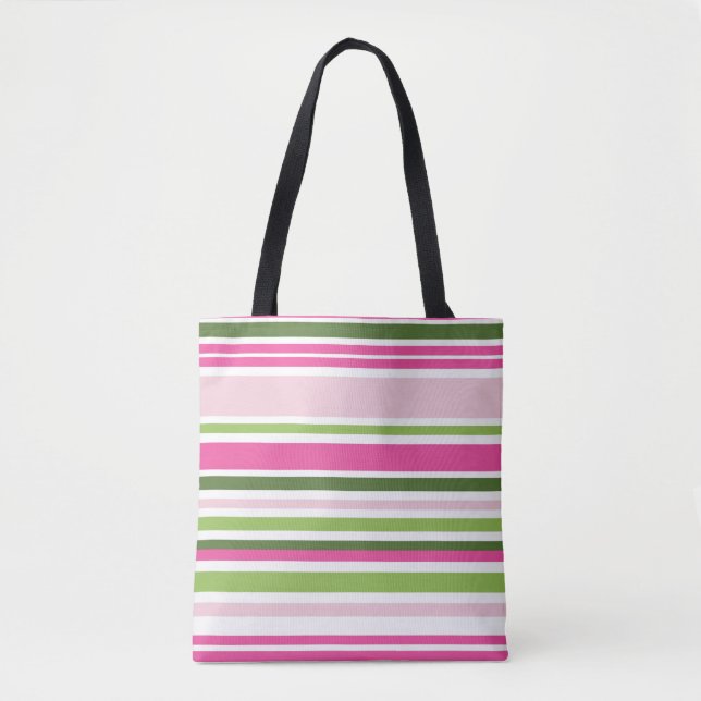 Tote Bag Bande rose et verte (Devant)