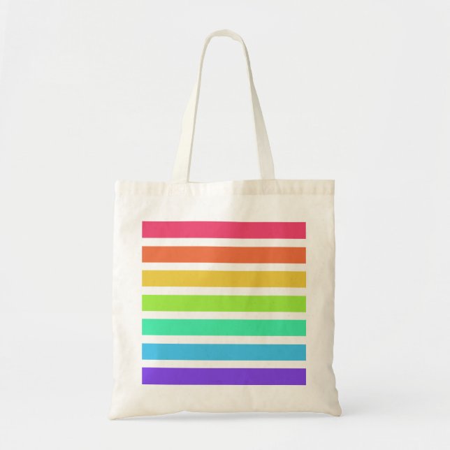 Tote Bag Bandes arc-en-ciel lumineuses (Devant)