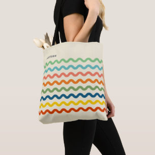 Tote Bag Bandes arc-en-ciel rétro en forme de rac