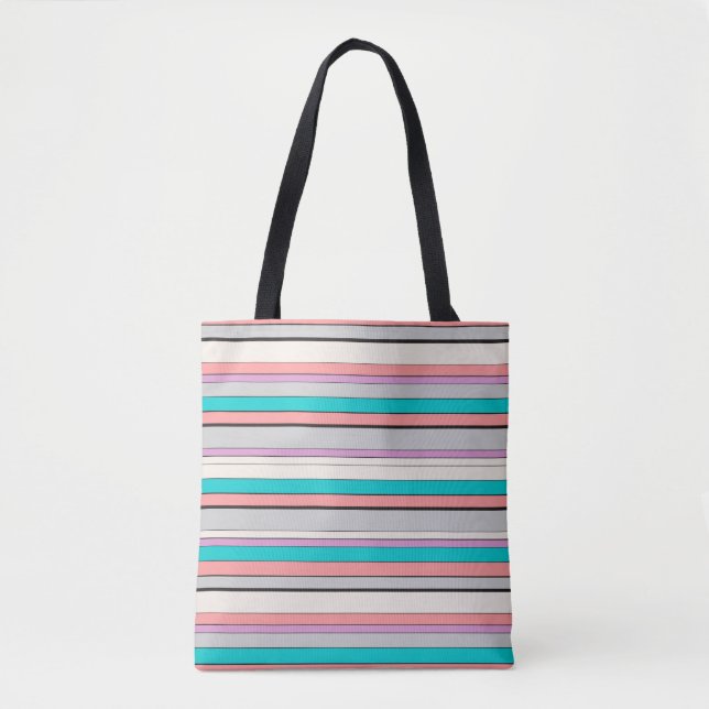 Tote Bag Bandes d'aqua gris (Devant)