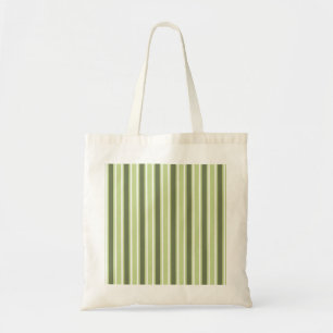 Tote Bag Bandes de bonbons d'olive et blanc