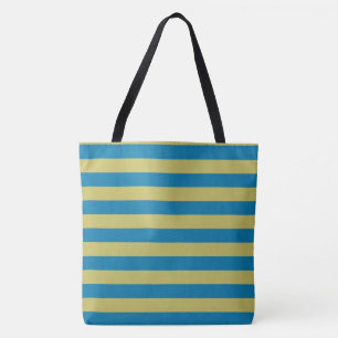Tote Bag bandes jaune et bleu