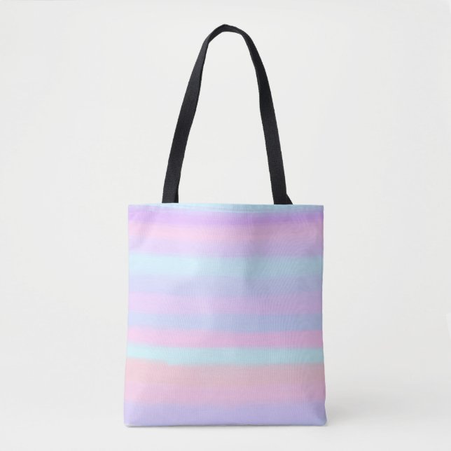Tote Bag Bandes Peintes Pastel (Devant)