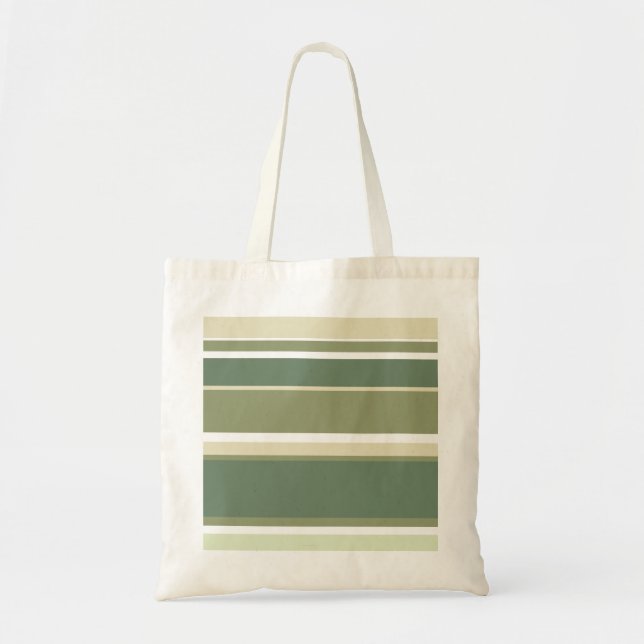 Tote Bag Bandes vert olive (Devant)