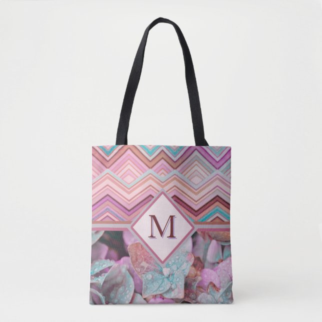 Tote Bag Bandes Zag Abstraites multicolores (Devant)