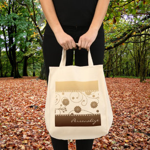 Tote Bag Bannière Mocha Bloom