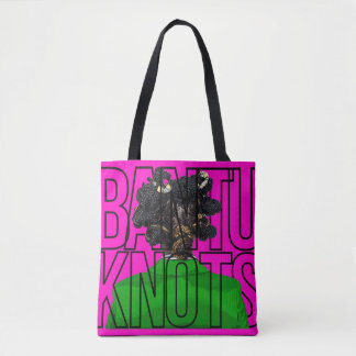 Tote Bag Bantu Knots en rose et vert