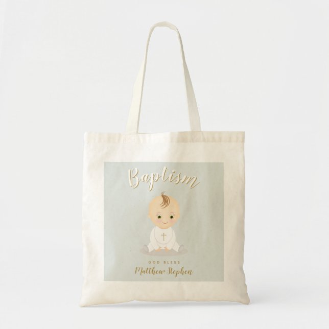 Tote Bag Baptême Baby Boy (Devant)