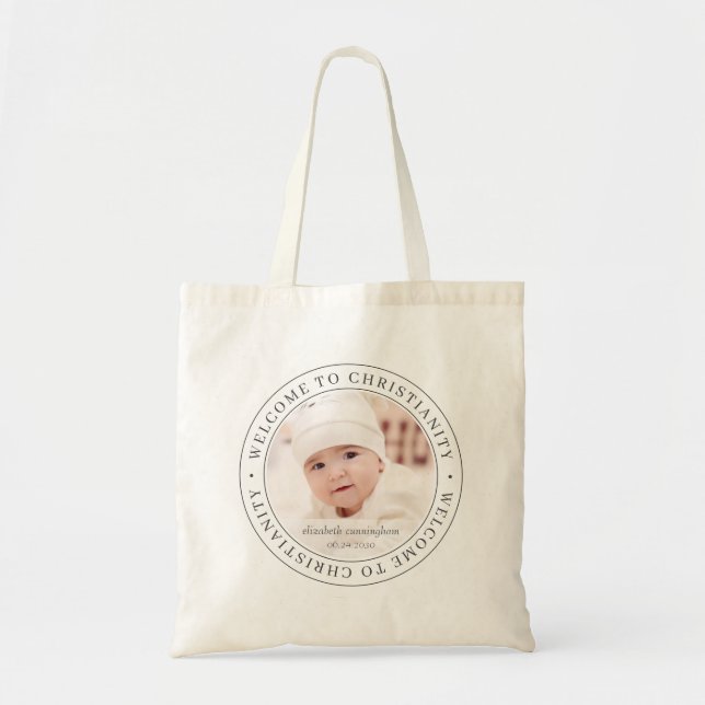 Tote Bag Baptême Simple Bienvenue au christianisme Photo (Devant)
