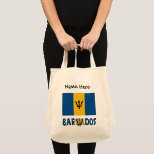 Tote Bag Barbade Drapeau barbadien Personnalisation noire