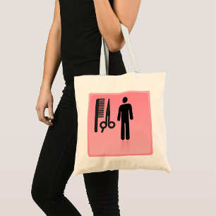Tote Bag Barber Shop Icon Haircut Comb et ciseaux