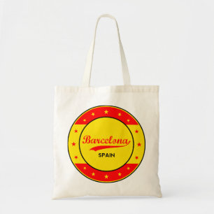 Tote Bag Barcelone, Espagne, cercle aux couleurs du drapeau