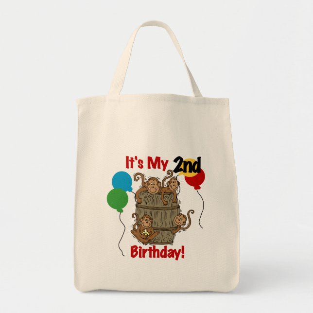 Tote Bag Baril de singes 2e Anniversaire Tshirts et cadeaux (Devant)