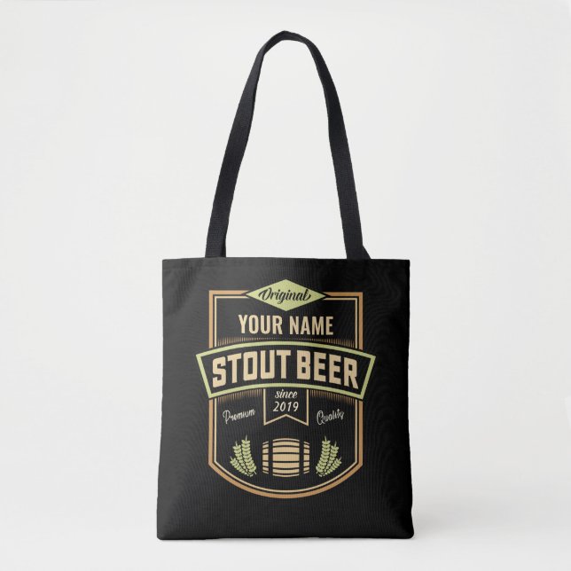 Tote Bag Barre Étiquette de brassage de bière foncée Stout  (Devant)