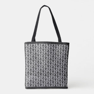 Tote Bag Barres, bandes et points noirs et blancs