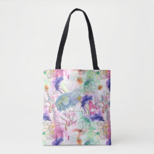 Tote Bag Barrière d'aquarelle à perte tropicale
