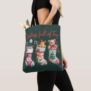 Tote Bag Bas de Noël Pleins de Joie Fêtes Préparatifs