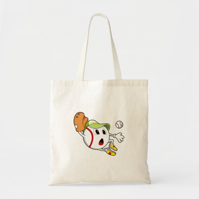 Tote Bag Base-ball avec Baseball Glove & Cap (Devant)