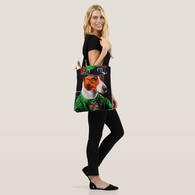 Tote Bag Basenji Chien conduisant vélo St. Patrick's Day (Sur le modèle)